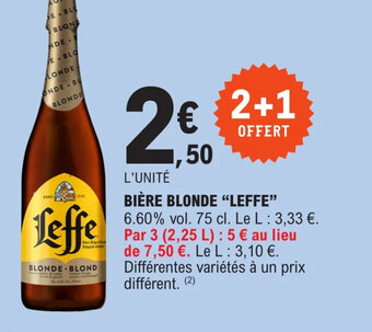 E.Leclerc BIÈRE BLONDE "LEFFE" offre