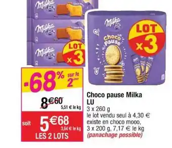 Cora x Carrefour Choco Pause Milka Lu offre