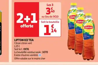 Auchan Supermarché LIPTON ICE TEA Citron citron vert offre