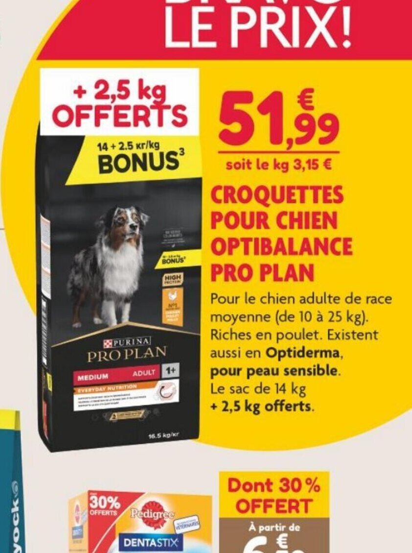 Promo CROQUETTES POUR CHIEN OPTIBALANCE chez Point Vert
