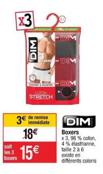 Cora x Carrefour Boxers Dim offre