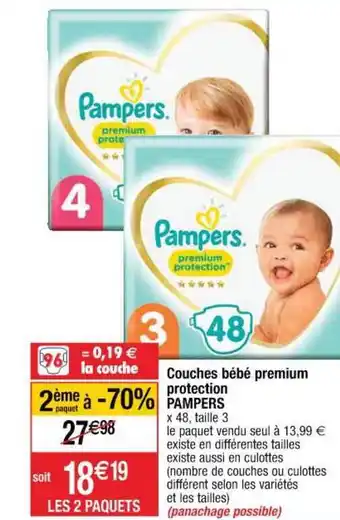 Couches Bébé Premium Protection Pampers
