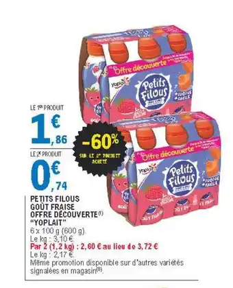 E.Leclerc Petits Filous Goût Fraise Offre Découverte offre