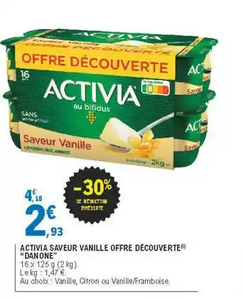 E.Leclerc Activia Saveur Vanille Offre Découverte offre