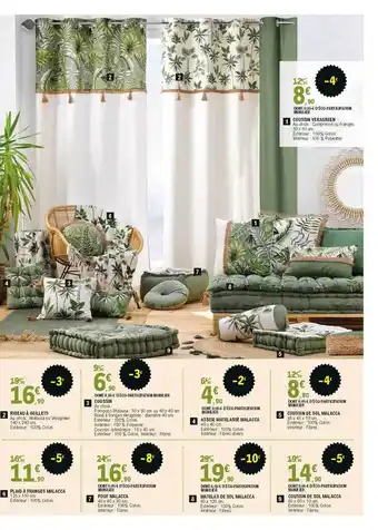E.Leclerc Coussin Verragreen, Rideau à œillets, Coussin, Assise Matelassé Malacca, Coussin De Sol, Plaid à Frange, Pouf, Matelas De Sol offre