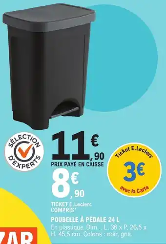 E.Leclerc POUBELLE À PÉDALE 24 L offre