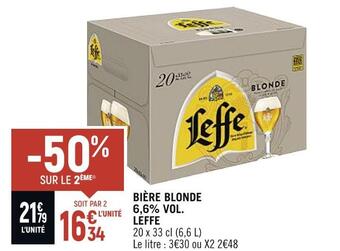 Spar Leffe bière blonde 6,6% vol. offre