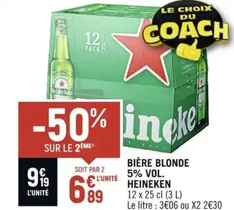 Heineken bière blonde 5% vol.