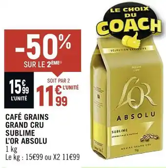 Spar L’or café grains grand cru sublime absolu offre