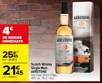 Carrefour Market Scotch Whisky Single Malt AERSTONE offre