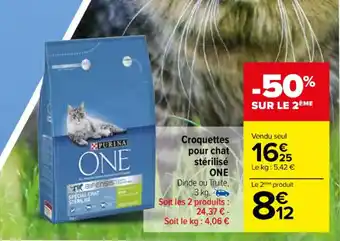 Carrefour Market Croquettes pour chat 1625 stérilisé ONE offre