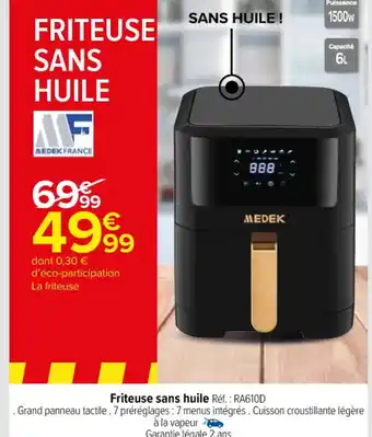 Carrefour Market Friteuse sans huile Réf. : RA610D offre