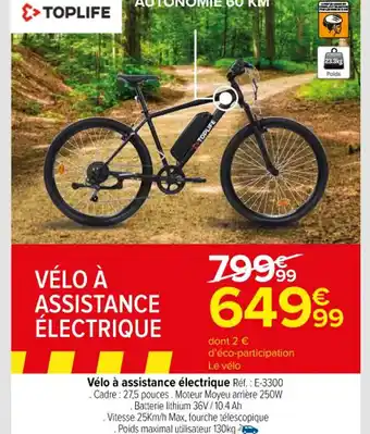 Carrefour Market Vélo à assistance électrique Réf. : E-3300 offre