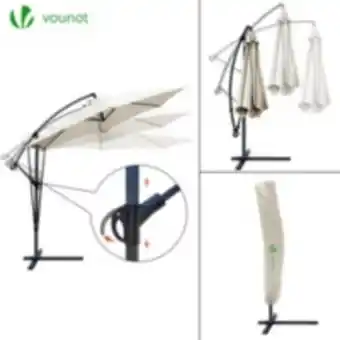 E.Leclerc Brico Vounot parasol deporte 3m avec housse de protection et sangle de fixation beige offre