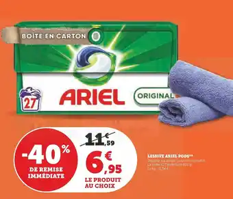 Super U LESSIVE ARIEL PODS** offre