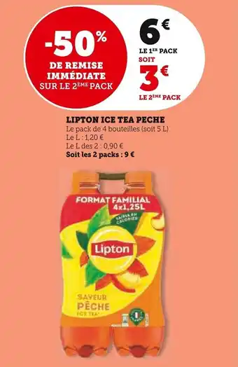 Super U LIPTON ICE TEA PECHE offre