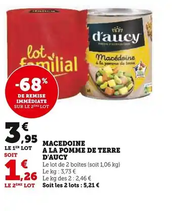 Super U MACEDOINE A LA POMME DE TERRE D'AUCY offre