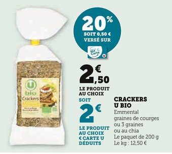 Super U CRACKERS U BIO offre