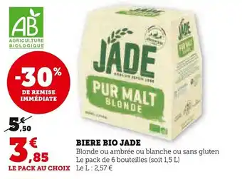 Super U BIERE BIO JADE offre