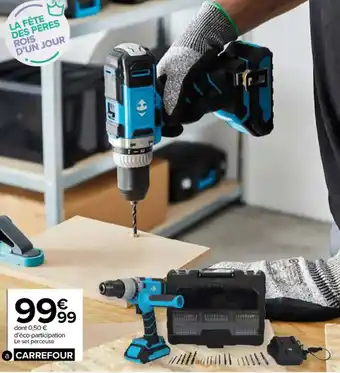 Carrefour Market Set perceuse à percussion 20V + 72 accessoires CARREFOUR offre