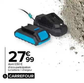 Carrefour Market Batterie + chargeur 20V 2AH CARREFOUR offre