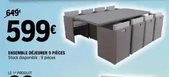 ENSEMBLE DÉJEUNER 9 PIÈCES Stock disponible: 9 pièces