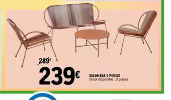 E.Leclerc SALON BAS 4 PIÈCES Stock disponible : 3 pièces offre