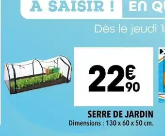 Supeco SERRE DE JARDIN Dimensions: 130 x 60 x 50 cm. offre