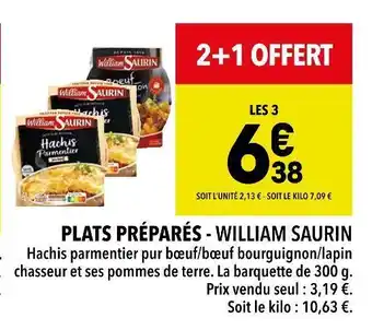 Supeco William saurin plats préparés offre