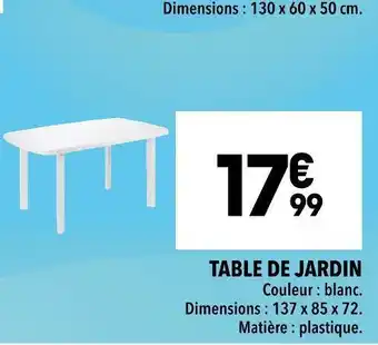 Supeco Table de jardin offre