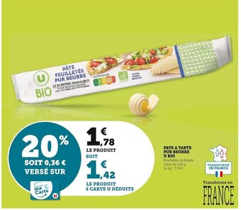 U Express U pate a tarte pur beurre bio offre