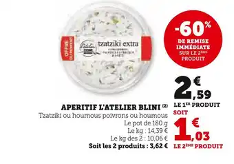 U Express Blini aperitif l'atelier offre