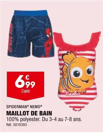 ALDI Spiderman / nemo maillot de bain offre