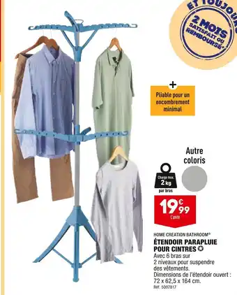 ALDI Home creation bathroom étendoir parapluie pour cintres offre