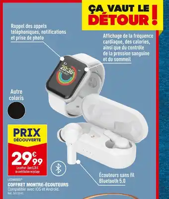 ALDI Ledwood coffret montre-écouteurs offre