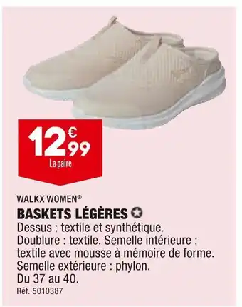 ALDI Walkx women baskets légères offre
