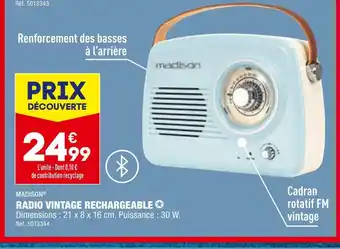 ALDI Madison radio vintage rechargeable offre
