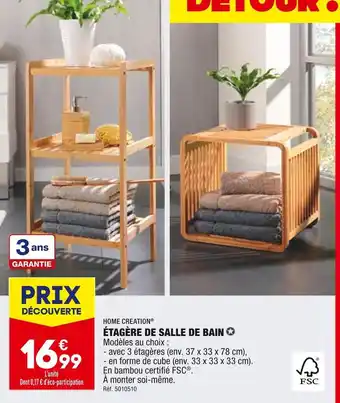 ALDI Home creation étagère de salle de bain offre