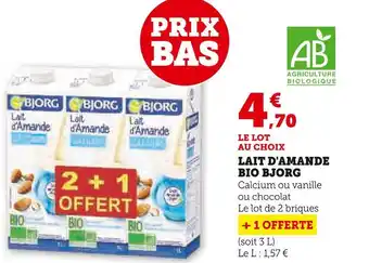 U Express Bjorg lait d'amande bio offre