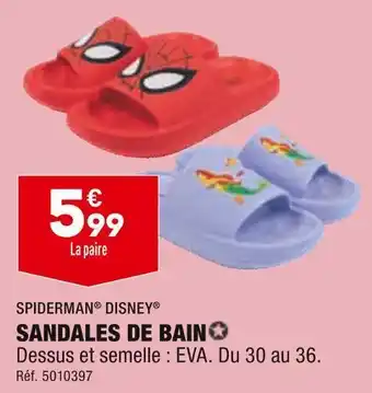 ALDI Spiderman / disney sandales de bain offre