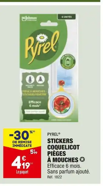 ALDI Pyrel stickers coquelicot pièges à mouches offre