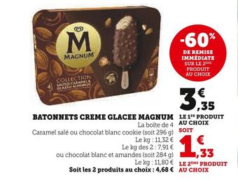 Super U Magnum batonnets creme glacee magnum offre