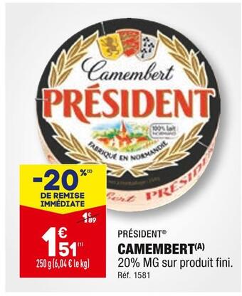 ALDI Président camembert offre