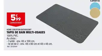 ALDI Home creation bathroom tapis de bain multi-usages offre