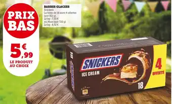 Super U Snickers barres glacees offre
