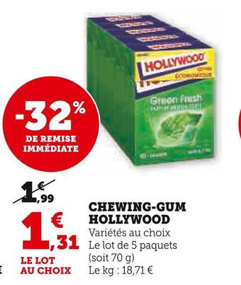 Super U Hollywood chewing-gum offre