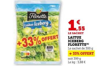 Super U Florette laitue iceberg offre