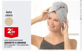 ALDI Home creation bathroom serviette à cheveux offre