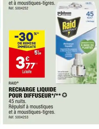 ALDI Raid recharge liquide pour diffuseur*/** offre