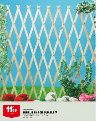 ALDI Gardenline treillis en bois pliable offre